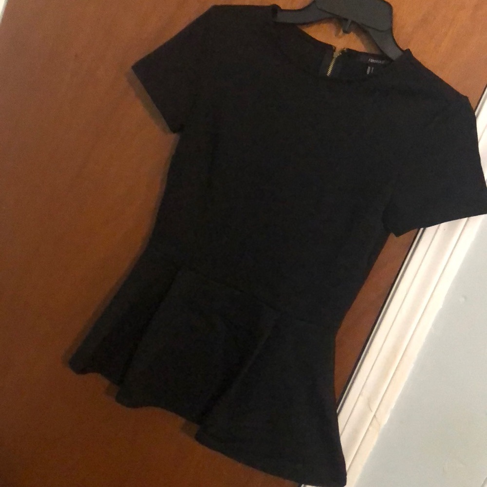 Black peplum top